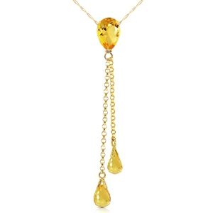 14K. SOLID GOLD NECKLACE WITH CITRINES/ SUMMER